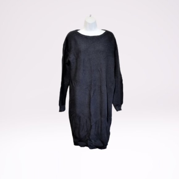 NWOT Long knit charcoal dress/ sweater - Picture 3 of 8